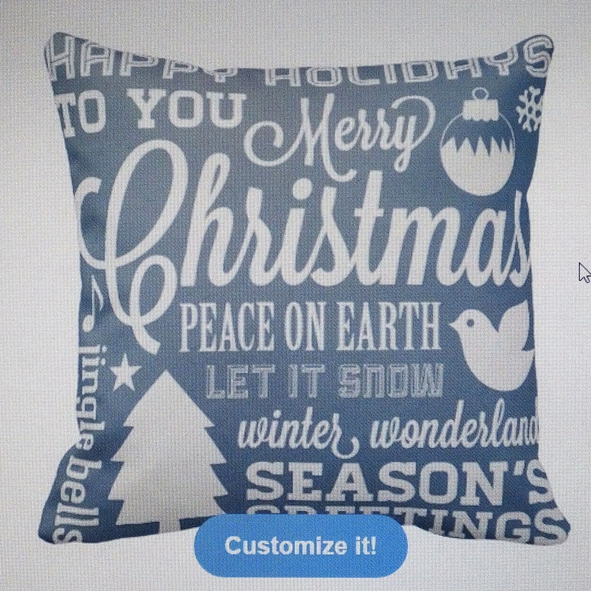 Blue Christmas Throw Pillows